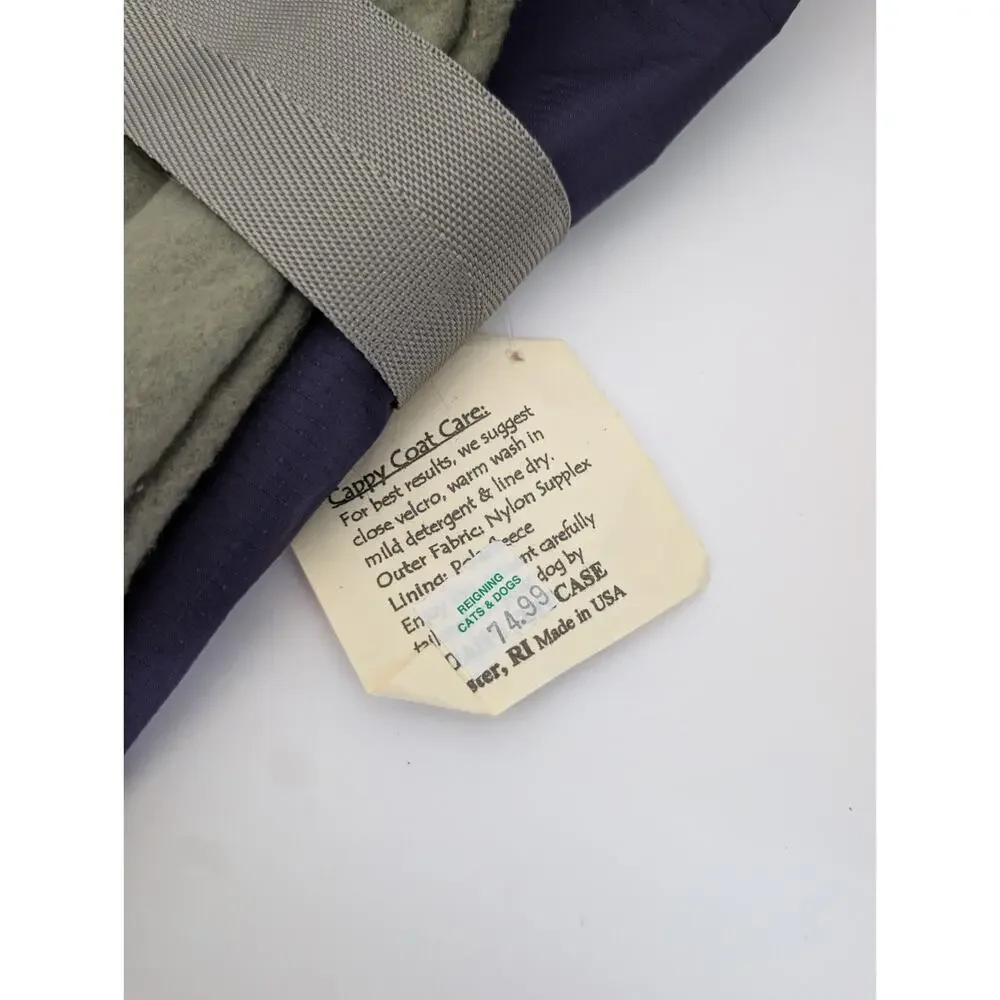 Noah’s Ark Dogwear USA Navy Blanket Style Dog Coat Moss Green Fleece Lined Cozy